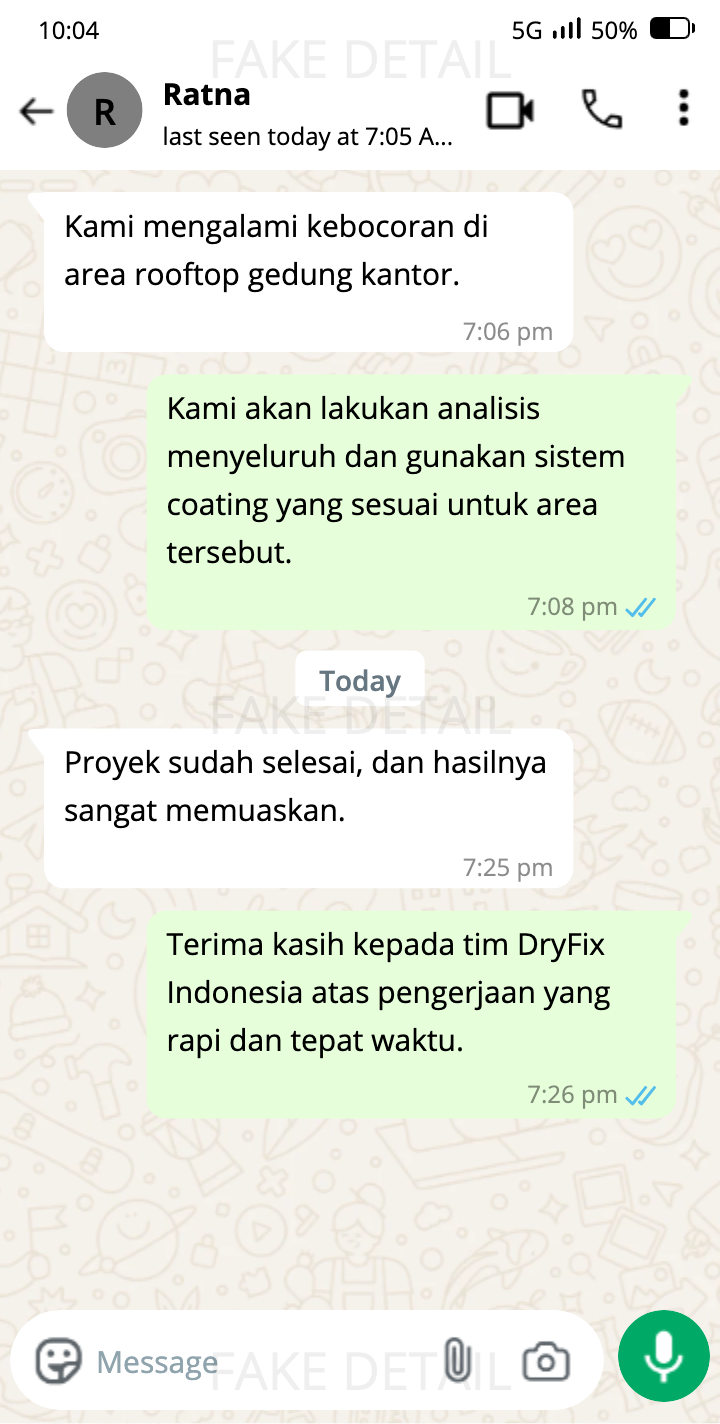 Percakapan WhatsApp dengan Bu Ratna